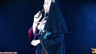 A nun punished me for my lies with a tight ass fuck, featuring a steamy strapon session