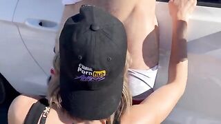 Two guys fucked and spitted on the hotwife in Nevada desert
