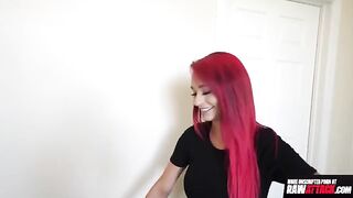 Tattooed slut Demi Rhoades gets her pussy railed in a rawattack scene