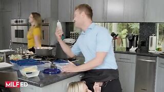 Housewife Rachael Cavalli, a smoking hot MILF, seduces a lucky guy and takes him deep