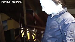 The girl was fucked in a costume on Halloween night