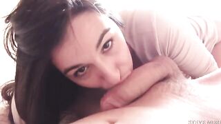 Skinny brunette Danika Mori takes it deep and hard in ass