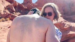 Hot MILF gets fucked by her friend in front of her husband in the desert