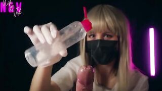 A crazy nurse in sexy clothes will bring you to a powerful orgasm