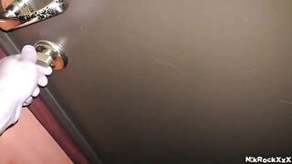 A stalker is following a hot blonde and fucking her hard