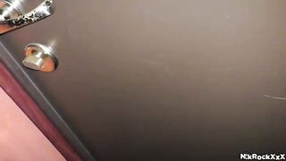 A stalker is following a hot blonde and fucking her hard