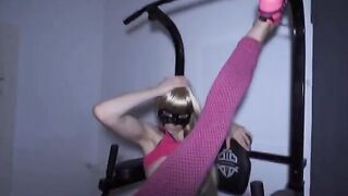 Fit teen gets her pussy and ass railed in gym