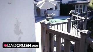 Latina stepdaughter Eliza Ibarra, with her stunning curves, slobbers on her stepdad’s huge cock in POV style
