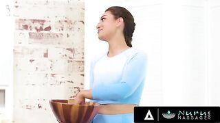 Bella Rolland, busty masseuse, gets fucked by her landlord
