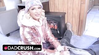 Pervert daddy fucks his stepdaughter’s pussy and sucks her tits in a taboo scene