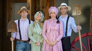 Hot busty stepmoms Penny Barber and Pristine Edge seduced their stepsons hard