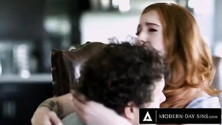 YouTuber’s old house: petite redhead Madi Collins gets fucked mid-air with passion