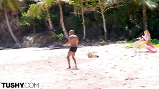 A bold woman has anal sex with a man in the pool, showcasing intense passion