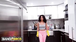 The beautiful Luna housekeeper, with her stunning slim figure and captivating black hair, gets a big black cock
