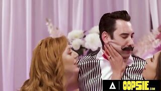 Lauren Phillips and April Olsen play a naughty sock game with Tommy Pistol
