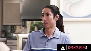 A horny guy can’t resist his girlfriend’s sexy stepsister, who’s an exhibitionist