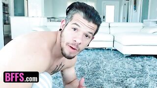 Besties Bambi Black, Demi Sutra, and Megan Winters get fucked hard during a movie night