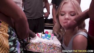 Coco Lovelock got fucked by 11 black cocks on her birthday