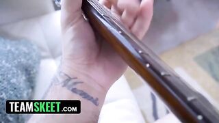 Two step sisters, Demi Sutra and Evelin Stone, share their boyfriend's big dick