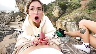 Two pretty 18-year-old girls fucked on the beach by a couple of guys in a steamy outdoor encounter