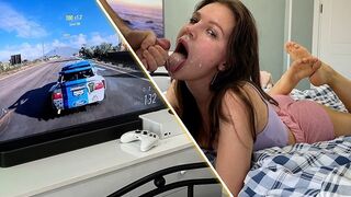 Girl plays Xbox and her boyfriend fucks her deepthroat