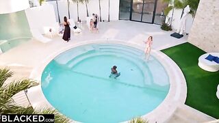 Beautiful coed Kelly fucked by Aaron in intense interracial scene