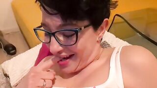A stepbrother got his cock sucked by a horny stepsister who loves to fuck