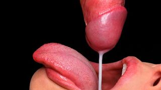 Best blowjob video with cum in mouth, exclusive sloppiness, and ASMR sounds
