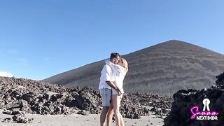 We climbed a volcano and he erupted in my mouth, an intense real couple encounter