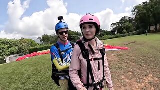 Squirt while paragliding in Costa Rica with a stranger, exploring extreme heights and public thrills