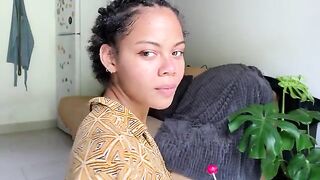 The girl is begging for a man to fill her mouth with cum