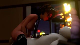 Aunt Cass gets her pussy filled with Baymax's cock in this animated scene