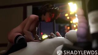 Aunt Cass gets her pussy filled with Baymax's cock in this animated scene