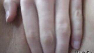 Girl with big boobs rubs her wet pussy in POV, fucking a dildo