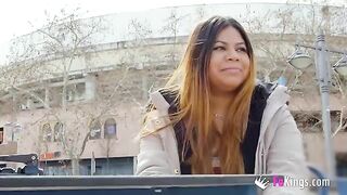 Amateur and fat Latina Yiyi Candy shows her body in public before getting fucked hard