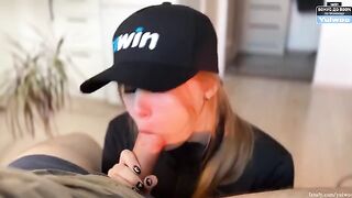 Today you deserve a blowjob, and this hot blonde is here to make it happen
