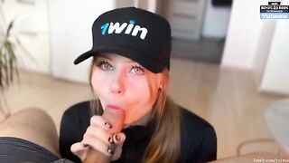 Today you deserve a blowjob, and this hot blonde is here to make it happen