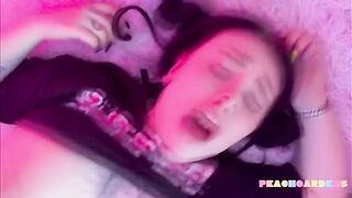 Girl with a hole fucks like a slut and takes the cum on her face