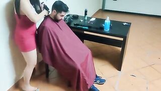 No holes barred when getting a haircut by a hot MILF