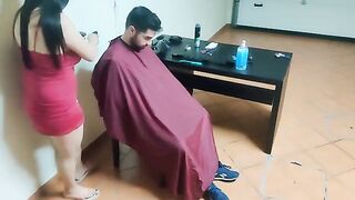 No holes barred when getting a haircut by a hot MILF