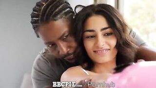 A petite brunette gets her pussy full of sticky sperm after getting fucked by a boxing instructor