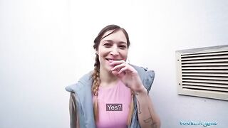 A babe from Public Agent gets fucked hard in a hotel room