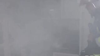 Tattooed slut Monika Fox fucked by four firefighters in hardcore orgy
