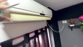 A woman has sex with a man who repaired her air conditioner because she did not have money to pay him