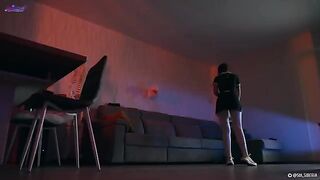 The girl has sex with her new robot boyfriend, getting fucked by its cock