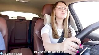 The stepson fucked his appetizing stepmom in the car