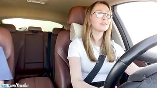 The stepson fucked his appetizing stepmom in the car