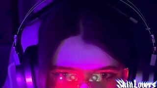 A cute girl gamer has sex and reaches orgasm in the first person view
