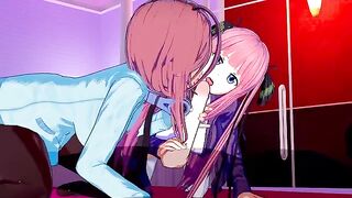 The Quintessential Quintuplets 3D Hentai with Miku and Nino’s threesome