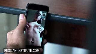 A video call with a sexy surprise for the boyfriend from a stunning teen